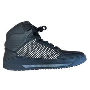 Dsquared2 Black Studded Leather High Top Sneakers Size 43 EU or US 10